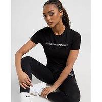 EA7 Emporio Armani Logo Slim Crop T-Shirt - Black - Womens