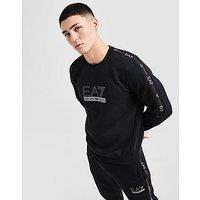 EA7 Emporio Armani Tape Large Logo Crew Sweatshirt - Black - Mens