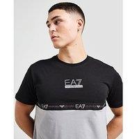 EA7 Emporio Armani Split Tape T-Shirt - Black - Mens