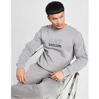 EA7 Emporio Armani Tape Large Logo Crew Sweatshirt - Grey - Mens