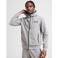 EA7 Emporio Armani Woven Tech Full Zip Hoodie - Grey - Mens