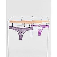 Calvin Klein Underwear 3 Pack Sheer Lace Thongs - Multi Coloured - Womens