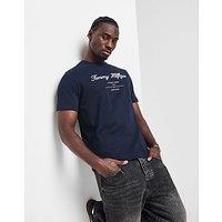 Tommy Hilfiger Embroidered Script T-Shirt - Navy - Mens