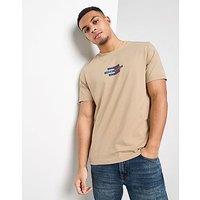 Tommy Hilfiger Strike Through Flag T-Shirt - Stone - Mens