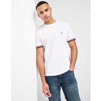 Tommy Hilfiger Pique Cuff T-Shirt - White - Mens