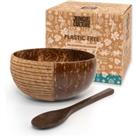 Patterned Coconut Bowl & Spoon Single Set