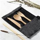 Bamboo Cutlery Set (Red Bag)