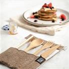 Bamboo Cutlery Set (Red Bag)