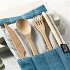 Bamboo Cutlery Set (Light grey bag)