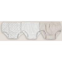 Pack of 3 Briefs in Cotton with Ruffled Back, Birth-3 Years