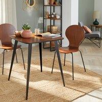 Set of 2 Watford Walnut Veneer Stackable Chairs