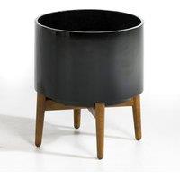 Florian Flower Pot with Wooden Feet, H42cm