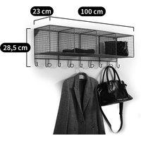 Areglo 9-Hook Metal Wall Shelf Rack