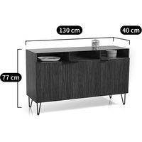 Watford Vintage 3-Door, 3-Compartment Walnut Veneer Sideboard