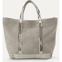 Linen Medium Tote Bag with Sequins