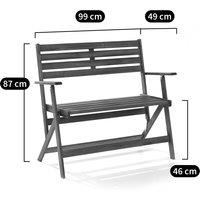 Folding 2-Seat Acacia Garden Bench