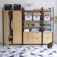 Hiba Modular Wardrobe Unit with 3 Shelves & a Hanging Rail