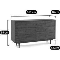 Quilda Wooden Chest of 6 Drawers