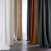 Private 100% Washed Linen Single Lined Blackout Eyelet Curtain