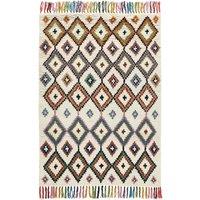 Ourika Berber Style Geometric Tassel 100% Wool Rug