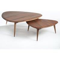 Tholeine Large Retro-Style Coffee Table in Solid Walnut