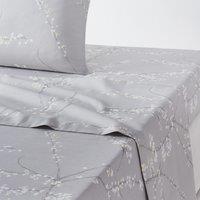 Natsumi Floral 100% Cotton Satin 200 Thread Count Flat Sheet