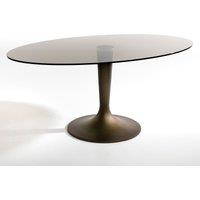 Seona Smoked Glass Oval Dining Table