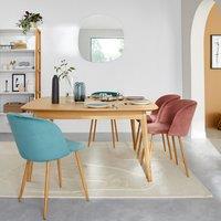 Biface Oak Veneer Square Dining Table (Seats 8)