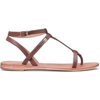 Hilan Leather Flat Sandals with Ankle Cuff