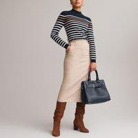 Cotton Straight Midi Skirt