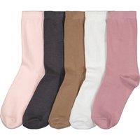 Pack of 5 Pairs of Crew Socks in Plain Cotton Mix