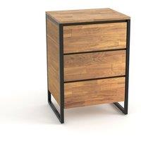 Hiba 3-Drawer Oak & Metal Dresser