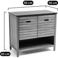 Saturne Acacia Bathroom Vanity Unit, 90cm