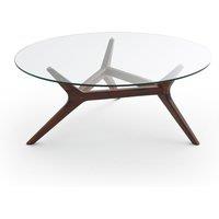 Maricielo Walnut & Glass Coffee Table