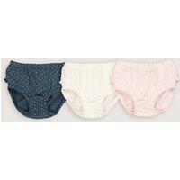 Pack of 3 Baby Briefs in Cotton with Ruffled Back, Birth-3 Years
