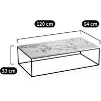 Mahaut Black Metal & Marble Rectangular Coffee Table