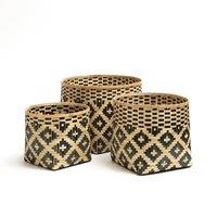 Chicasaw Woven Bamboo Baskets (Set of 3)