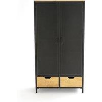 Agama Metal & Oak Double Wardrobe