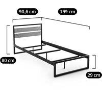Hiba Steel and Pine Bed