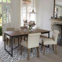 Nottingham Parquet Pine & Metal Dining Table (Seats 6)