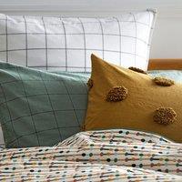 Ponlok Checked 100% Organic Cotton 350 Thread Count Pillowcase