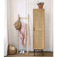 Waska Oak & Rattan Single Wardrobe