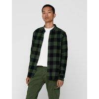 Checked Cotton Shirt in Regular Fit with Long Sleeves