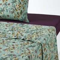 Beronise Floral 100% Washed Cotton Flat Sheet