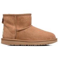 Kids Classic Mini II Ankle Boots in Suede with Faux Fur Lining
