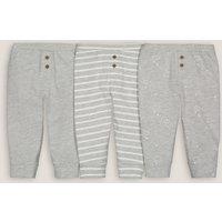 Pack of 3 Leggings in Cotton Mix, Birth-3 Years