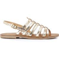 Herilo Metallic Leather Sandals with Sling-Back
