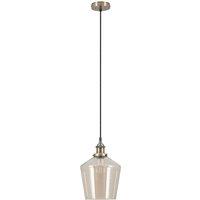 Lustre Glass Cloche with Antique Brass Fittings Pendant Ceiling Light