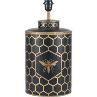 Hand painted Iron Black Honeycomb and Bee Motif Table Lamp Base