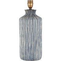 Hand Embossed Stoneware Blue and White Stripe Table Lamp Base